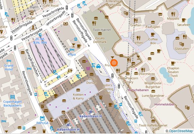 コペンハーゲン中央駅前のNimb Hotel前