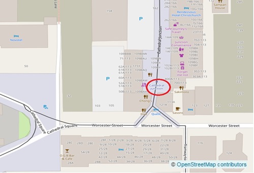 カセドラルジャンクション内1番乗り場(111 Worcester Street)