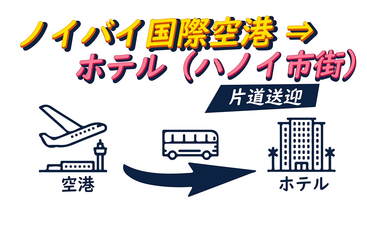 【片道送迎】ノイバイ国際空港⇒ホテル（ハノイ市街）